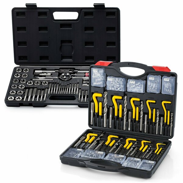 Segomo Tools Metric & Sae 261 Piece Hss Drill Thread Repair Kit & 60 Piece Tap & Die Tool Set Bundle THREAD261-60MMSAE